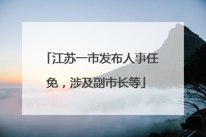 江苏一市发布人事任免，涉及副市长等