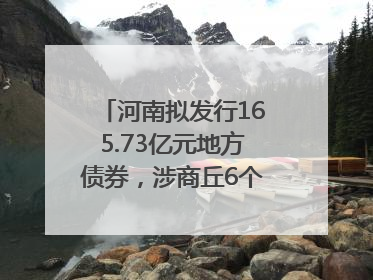 河南拟发行165.73亿元地方债券，涉商丘6个项目……