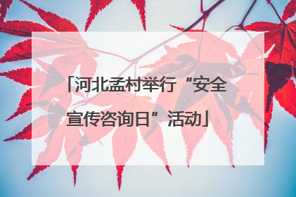 河北孟村举行“安全宣传咨询日”活动