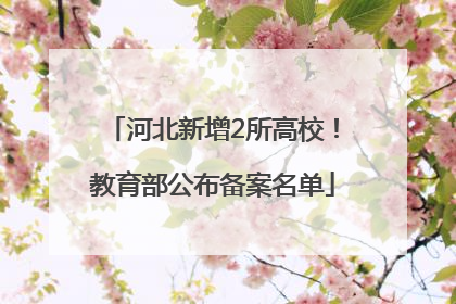 河北新增2所高校！教育部公布备案名单