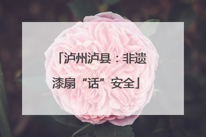 泸州泸县：非遗漆扇“话”安全