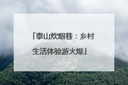 泰山炊烟巷：乡村生活体验游火爆