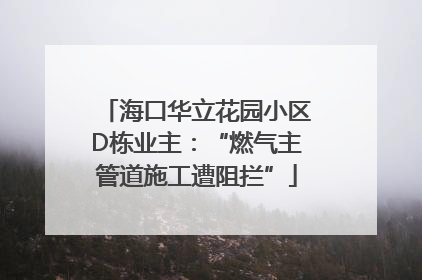海口华立花园小区D栋业主：“燃气主管道施工遭阻拦”