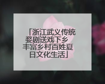 浙江武义传统婺剧送戏下乡 丰富乡村百姓夏日文化生活