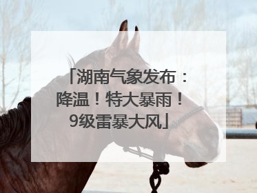 湖南气象发布：降温！特大暴雨！9级雷暴大风