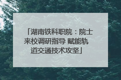 湖南铁科职院：院士来校调研指导 赋能轨道交通技术攻坚