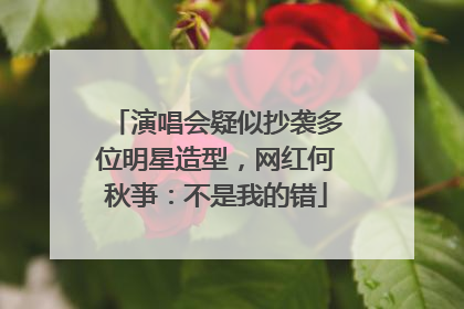 演唱会疑似抄袭多位明星造型，网红何秋亊：不是我的错
