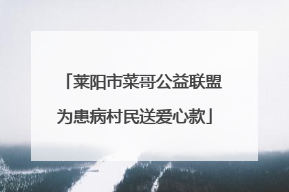 莱阳市菜哥公益联盟为患病村民送爱心款