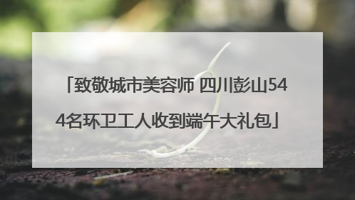 致敬城市美容师 四川彭山544名环卫工人收到端午大礼包