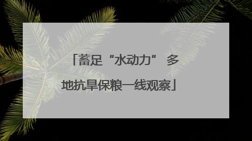 蓄足“水动力” 多地抗旱保粮一线观察