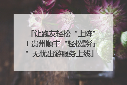 让跑友轻松“上阵”！贵州顺丰“轻松黔行”无忧出游服务上线