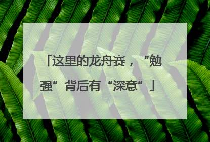 这里的龙舟赛，“勉强”背后有“深意”