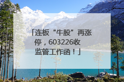 连板“牛股”再涨停，603226收监管工作函！