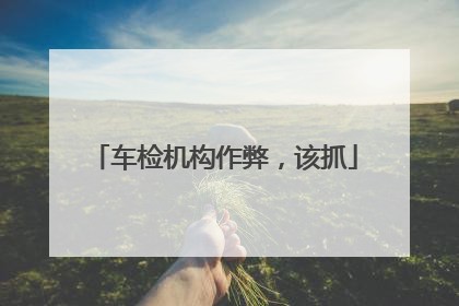 车检机构作弊，该抓
