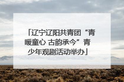 辽宁辽阳共青团“青暖童心 古韵承今”青少年观剧活动举办
