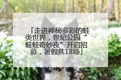 走进神秘多彩的蛙类世界，世纪公园“蛙蛙奇妙夜”开启招募，暑假共18场