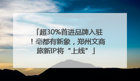 超30%首进品牌入驻！亳都有新象，郑州文商旅新IP将“上线”