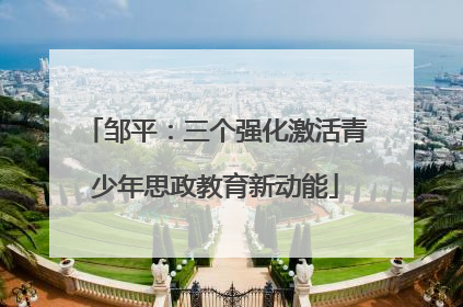 邹平：三个强化激活青少年思政教育新动能