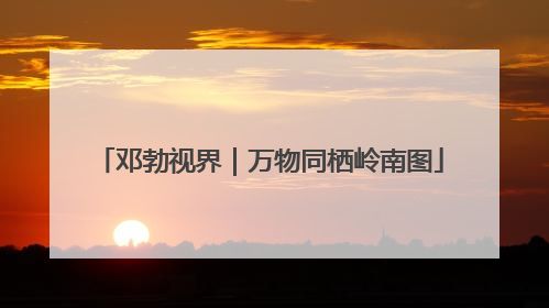 邓勃视界｜万物同栖岭南图