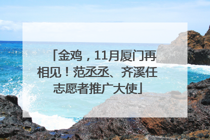 金鸡，11月厦门再相见！范丞丞、齐溪任志愿者推广大使