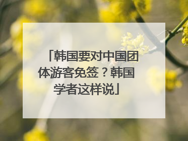 韩国要对中国团体游客免签？韩国学者这样说