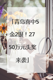 青岛喜中5金2银！2750万元头奖来袭