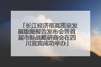 长江经济带高质量发展版图报告发布会暨首届市际战略研商会在四川宜宾成功举办