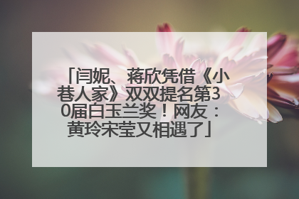 闫妮、蒋欣凭借《小巷人家》双双提名第30届白玉兰奖！网友：黄玲宋莹又相遇了