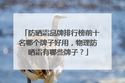 防晒霜品牌排行榜前十名哪个牌子好用，物理防晒霜有哪些牌子？