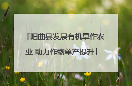 阳曲县发展有机旱作农业 助力作物单产提升