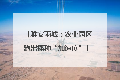 雅安雨城：农业园区跑出播种“加速度”