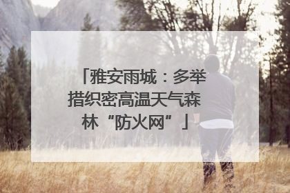 雅安雨城：多举措织密高温天气森林“防火网”