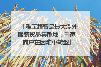 雅宝路曾是最大涉外服装贸易集散地，千家商户在困难中转型