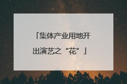 集体产业用地开出演艺之“花”