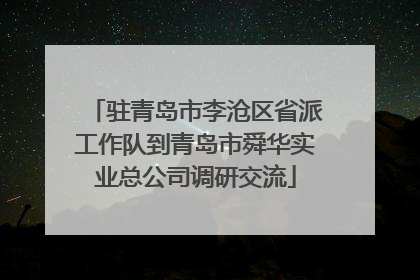驻青岛市李沧区省派工作队到青岛市舜华实业总公司调研交流