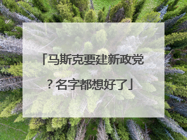 马斯克要建新政党？名字都想好了