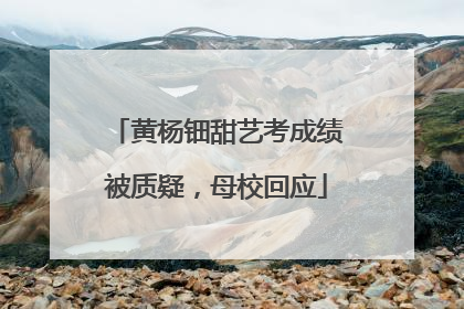 黄杨钿甜艺考成绩被质疑，母校回应