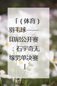 （体育）羽毛球——印尼公开赛：石宇奇无缘男单决赛