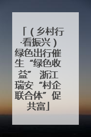 （乡村行·看振兴）绿色出行催生“绿色收益” 浙江瑞安“村企联合体”促共富