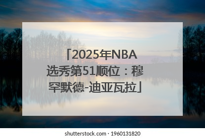 2025年NBA选秀第51顺位：穆罕默德-迪亚瓦拉