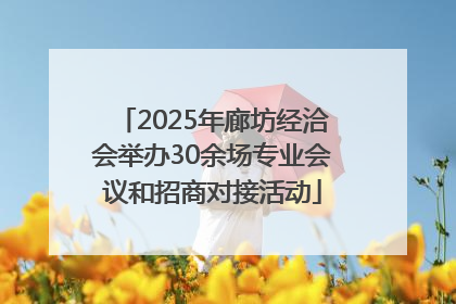 2025年廊坊经洽会举办30余场专业会议和招商对接活动
