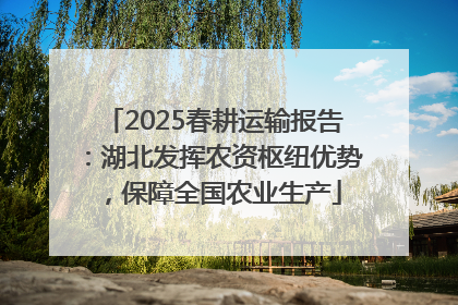2025春耕运输报告：湖北发挥农资枢纽优势，保障全国农业生产