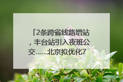 2条跨省线路增站，丰台站引入夜班公交……北京拟优化7条公交线！