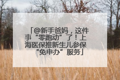 @新手爸妈，这件事“零跑动”了！上海医保推新生儿参保“免申办”服务