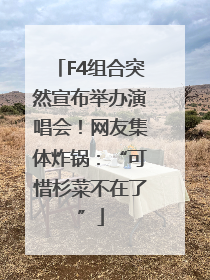 F4组合突然宣布举办演唱会！网友集体炸锅：“可惜杉菜不在了”