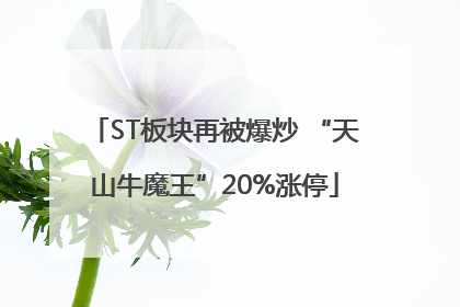 ST板块再被爆炒 “天山牛魔王”20%涨停